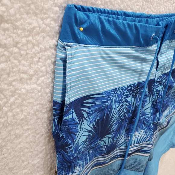 Zeroxposur Men's Medium Blue Pike Lightweight Swim Trunks Drawstring. - Picture 2 of 10